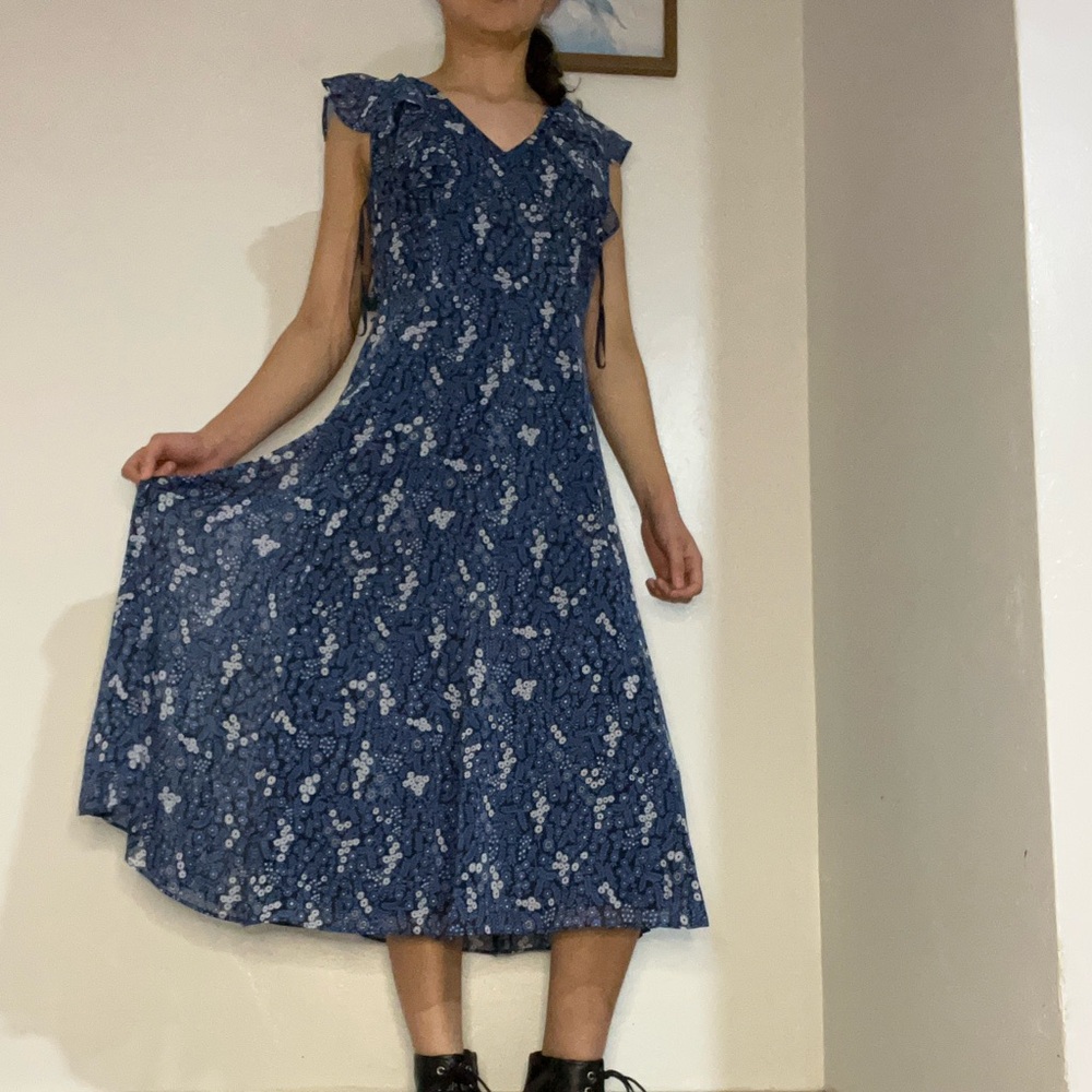 Tommy Hilfiger Navy Floral Midi Dress